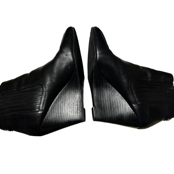 Sam Edelman Women Chelsea Boots Black Leather Pull On Size 7 Medium Wedge Heel - Picture 12 of 16